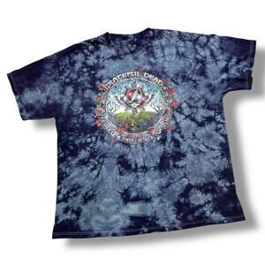 Grateful Dead 40th Anniversary Tie Dye T-Shirt Vintage Y2K Liquid Blue XL